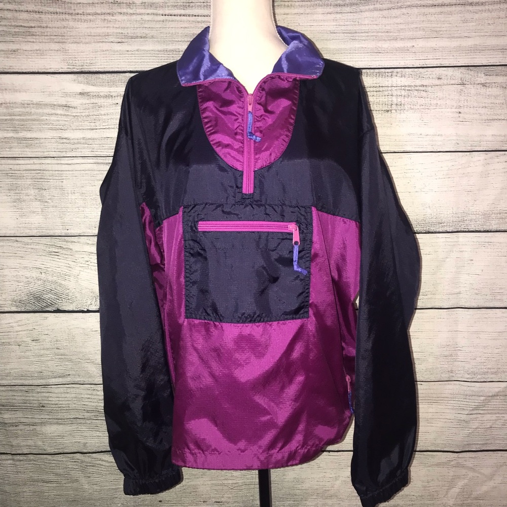 Sierra Designs vintage purple and navy windbreaker